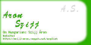aron szijj business card