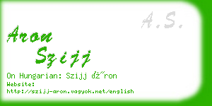 aron szijj business card